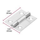 BISAGRA RECTANGULAR 1-1/2' ACERO INOXIDABLE, HERMEX