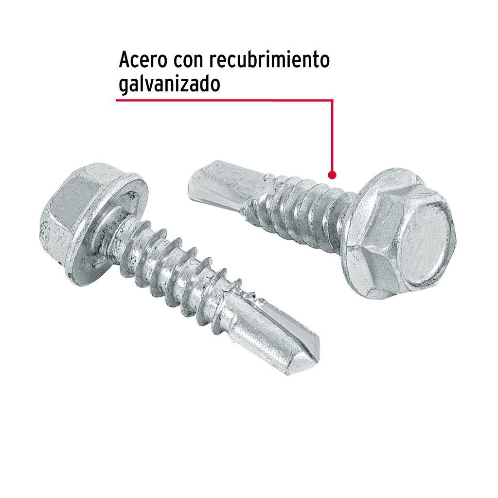 BOLSA CON 100 PIJAS 1' CABEZA HEXAGONAL, PUNTA DE BROCA
