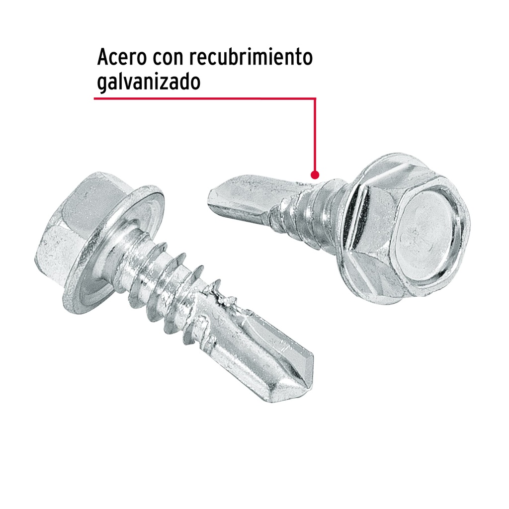 BOLSA CON 100 PIJAS 3/4' CABEZA HEXAGONAL, PUNTA DE BROCA
