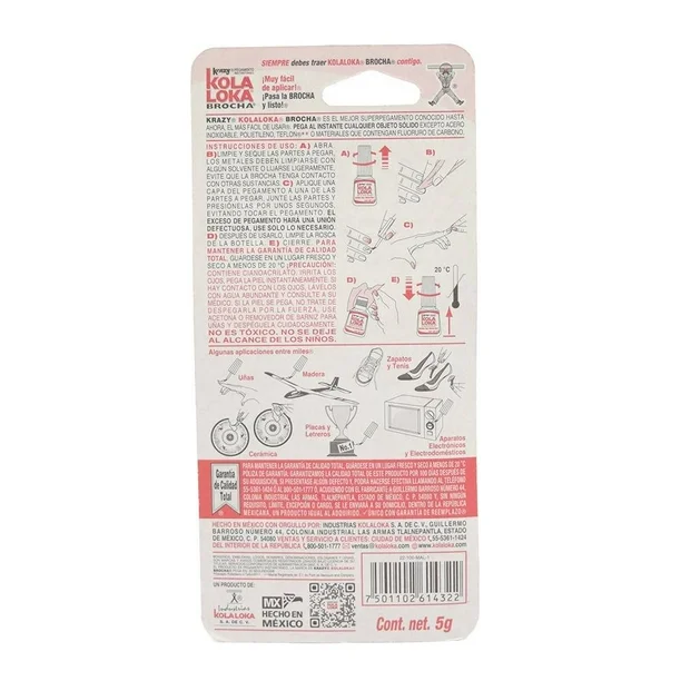 ADHESIVO INSTANTANEO USO GENERAL 05 GR (0.17 OZ) BROCHA