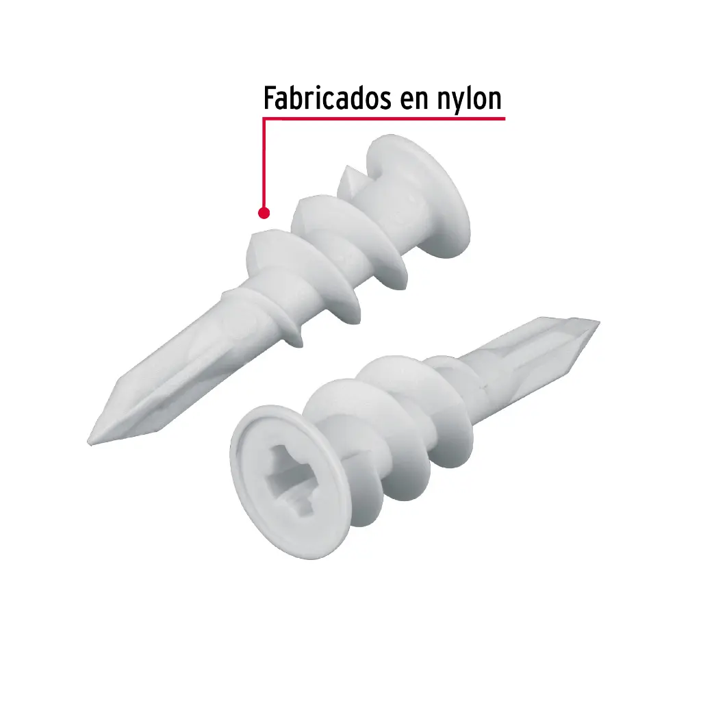 BOLSA CON 100 TAQUETES DE PLASTICO 1/2', PARA PANEL DE YESO