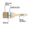 BROCHA ECONOMICA, MANGO DE MADERA, 2', PRETUL