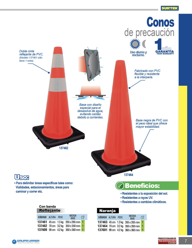 CONO DE PRECAUCION REFLEJANTE 70CM, SURTEK