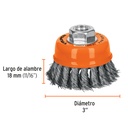 CARDA COPA 3' ALAMBRE TRENZADO FINO, EJE 5/8'-11, TRUPER
