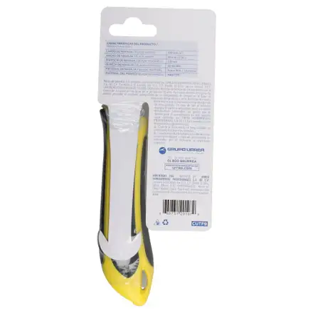 CUTTER CON CUERPO DE PLASTICO DE 18 MM, CAMBIO AUTOMATICO DE NAVAJA, MANGO BIMATERIAL