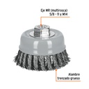 CARDA COPA 4' ALAMBRE TRENZADO GRUESO, MULTI-ROSCA, TRUPER
