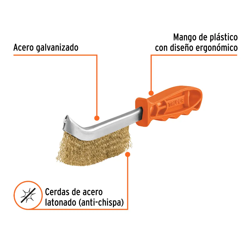 CEPILLO DE ALAMBRE CURVO ANTI-CHISPA DE ALAMBRE ONDULADO