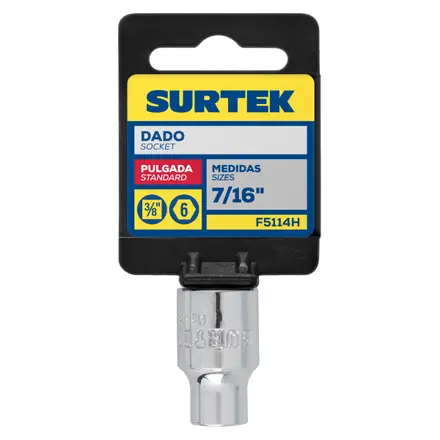 DADO CUADRO DE 3/8", 6 PUNTAS, EN PULGADAS, 7/16"