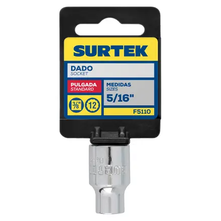DADO CUADRO DE 3/8", 12 PUNTAS, EN PULGADAS, 5/16"