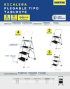 ESCALERA PLEGABLES TIPO TABURETE DE ACERO CON 2 PELDAÑOS SURTEK