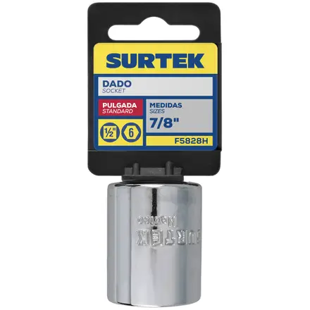DADO EN PULGADAS CUADRO DE 1/2", 6 PUNTAS, 7/8"