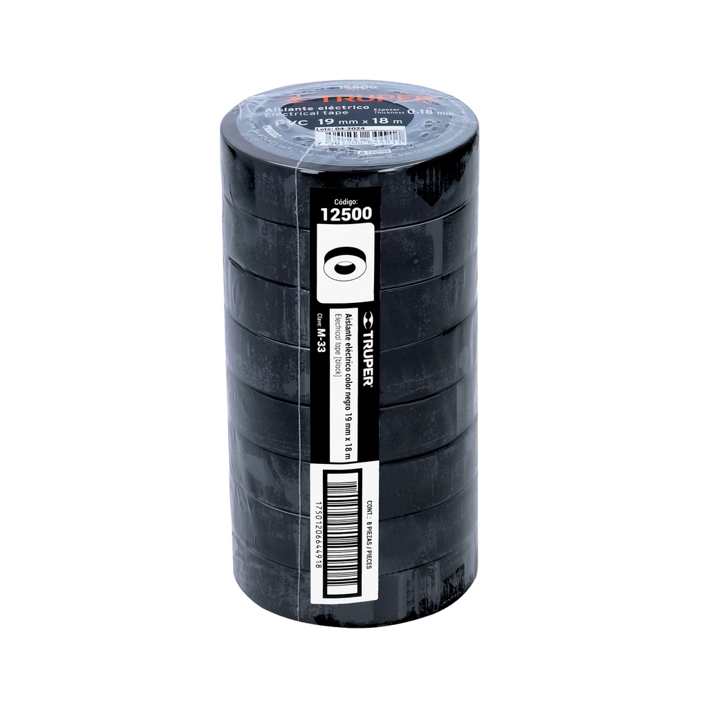 CINTA DE AISLAR DE 18 M X 19 MM, NEGRA, TRUPER