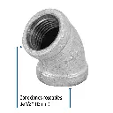 CODO 45° ACERO GALVANIZADO DE 1/2', FOSET