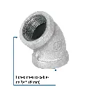 CODO 45° ACERO GALVANIZADO DE 3/4', FOSET