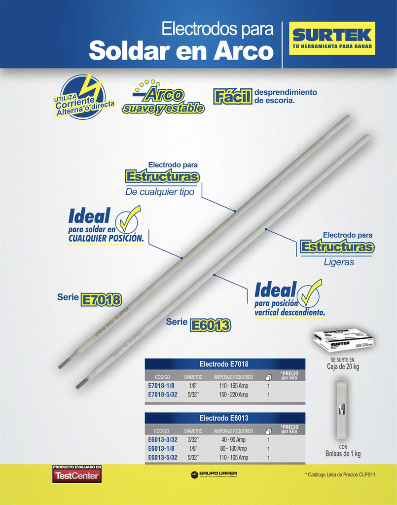 ELECTRODO 7018 DIAMETRO DE 1/8"