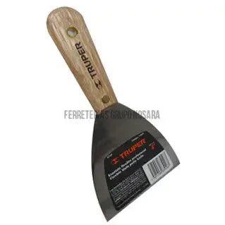 ESPATULA FLEXIBLE 4' CON MANGO DE MADERA, TRUPER