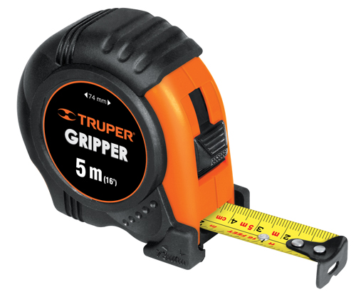 FLEXOMETRO GRIPPER CONTRA IMPACTOS 5 M CINTA 19 MM, TRUPER