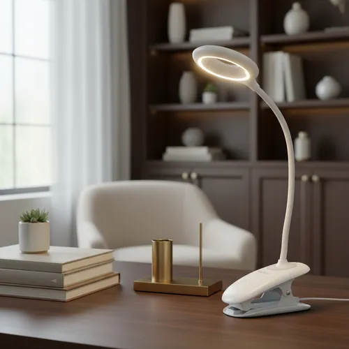 LAMPARA ESCRITORIO LED 4 W RECARGABLE C/CLIP, 3 INTENSIDADES