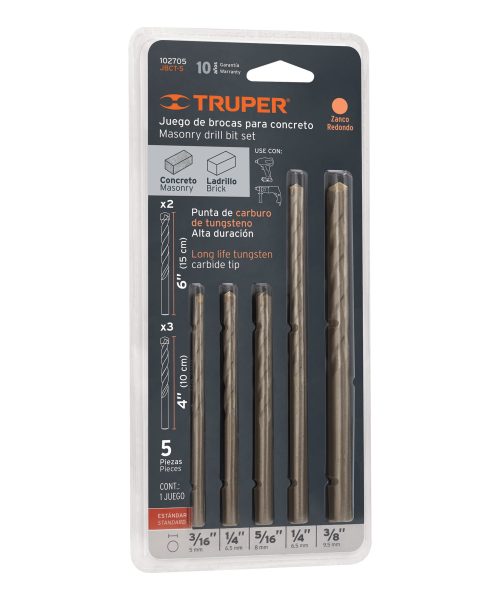 JUEGO DE 5 BROCAS PARA CONCRETO, TRUPER