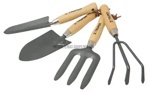 JUEGO DE 4 HERRAMIENTAS, MANGOS DE 6' PARA JARDIN, TRUPER