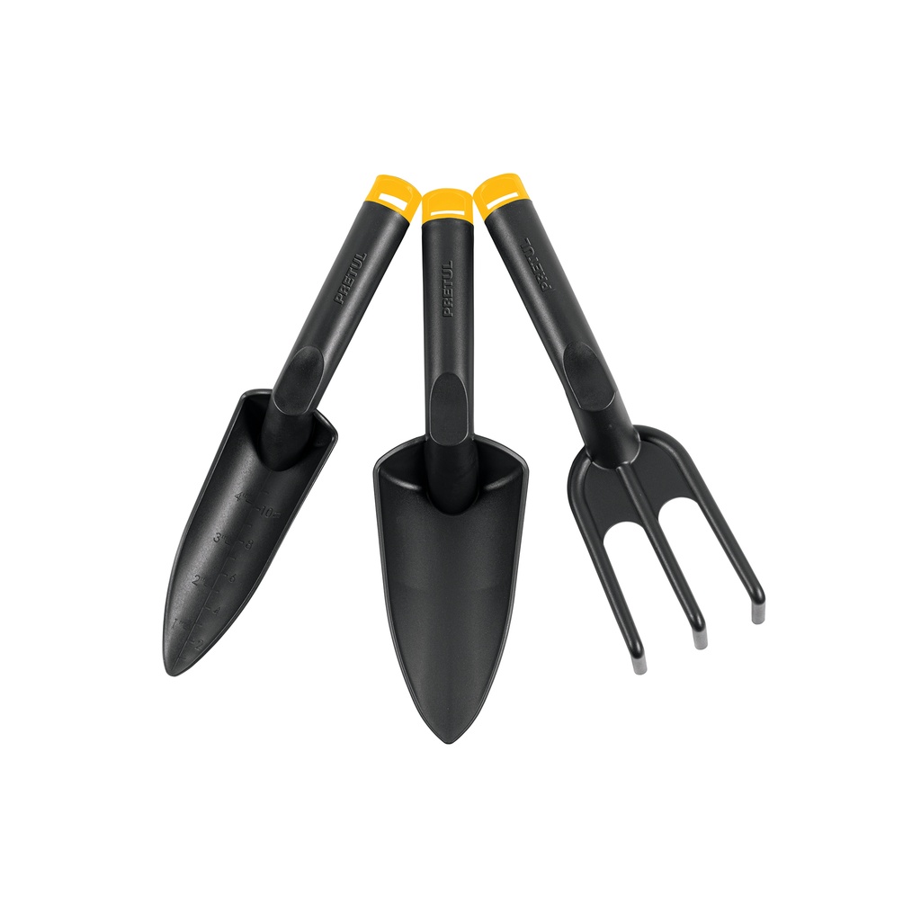 JUEGO DE 3 HERRAMIENTAS DE 11' PARA JARDIN, PRETUL