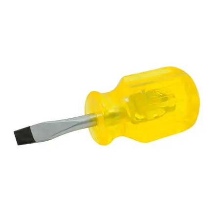 DESTORNILLADOR CON MANGO AMBAR, PUNTA PLANA TIPO TROMPO BARRA REDONDA 1/4" X 1-1/2"