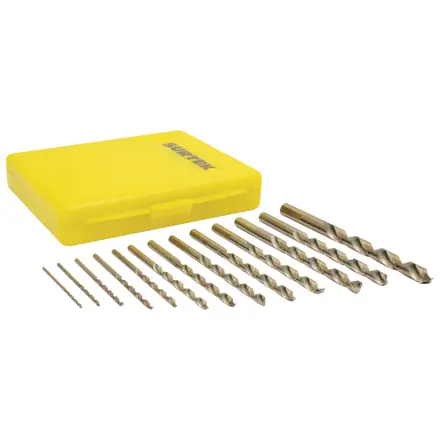 JUEGO DE BROCAS CON COBALTO DE ACERO DE ALTA VELOCIDAD ZANCO RECTO, 13 PIEZAS