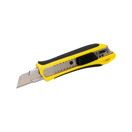 CUTTER CON CUERPO DE PLASTICO DE 18 MM, CAMBIO AUTOMATICO DE NAVAJA, MANGO BIMATERIAL