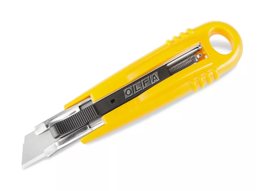 CUTTER OLFA GRANDE ALMA PLASTICO  D/SEGURIDAD RETRACTIL 