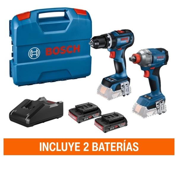 COMBO BOSCH ROTOMARTILLO 1/2" CON 2 BATERÍAS + LLAVE IMPACTO 1/4"