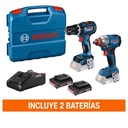 COMBO BOSCH ROTOMARTILLO 1/2" CON 2 BATERÍAS + LLAVE IMPACTO 1/4"