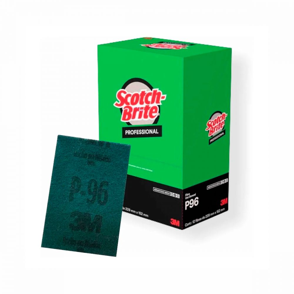 PAQUETE DE 12 ALMOHADILLA DE FIBRA VERDE GRANO MEDIO 6"X9"X1/4" (152MMX229MMX6MM)