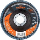 DISCO LAMINADO 4-1/2', GRANO 120 CENTRO 7/8', FIBRA, TRUPER