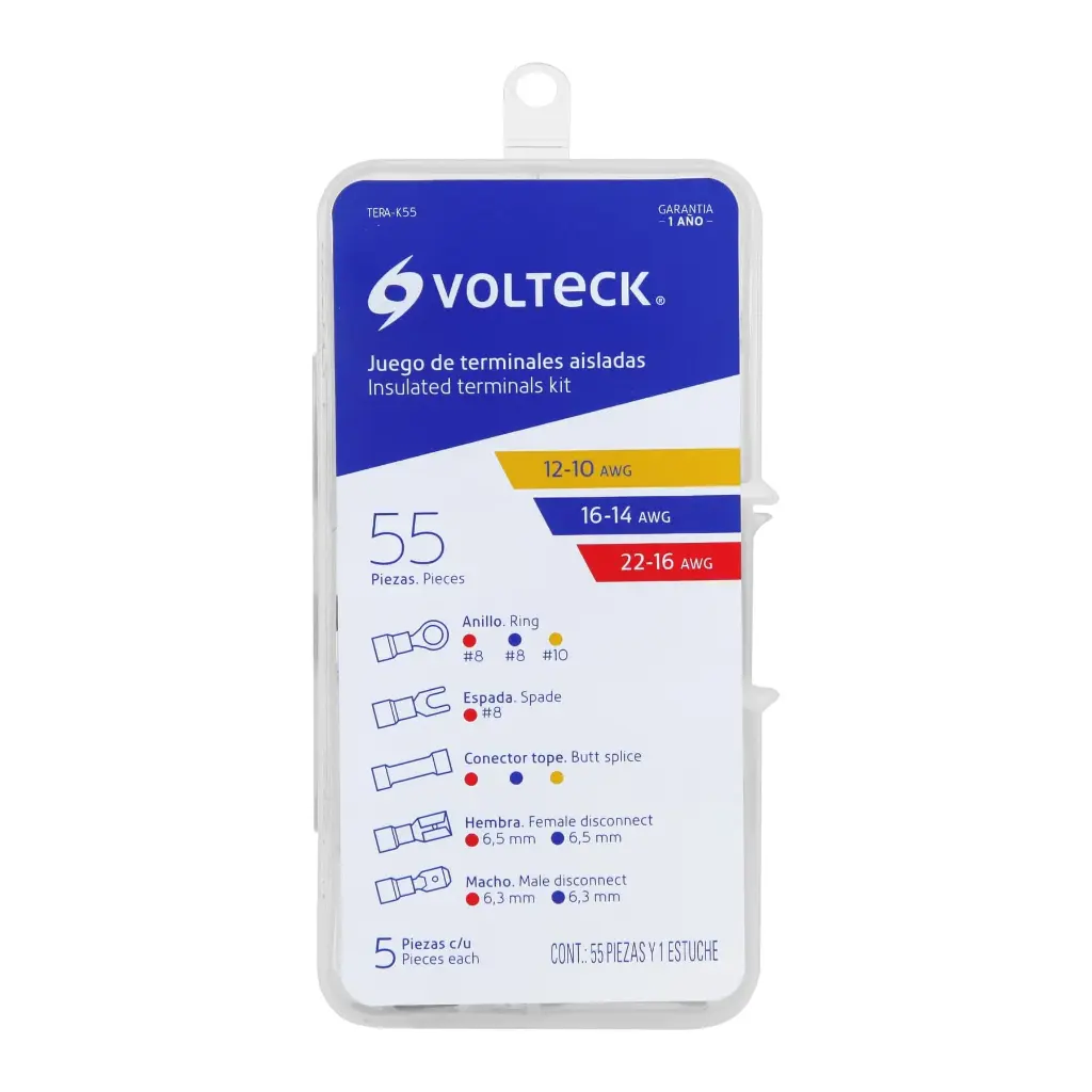 JUEGO DE 55 TERMINALES AISLADAS PARA CABLE, VOLTECK