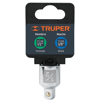 ADAPTADOR PARA MATRACA DE CUADRO 1/2' A CUADRO 3/8', TRUPER