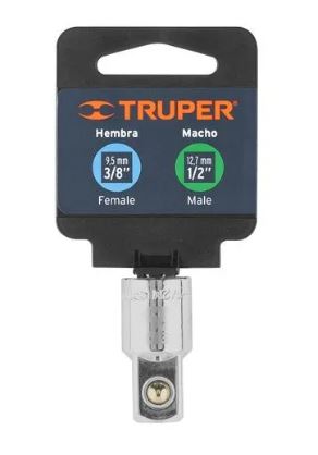 ADAPTADOR PARA MATRACA DE CUADRO 3/8' A CUADRO 1/2', TRUPER