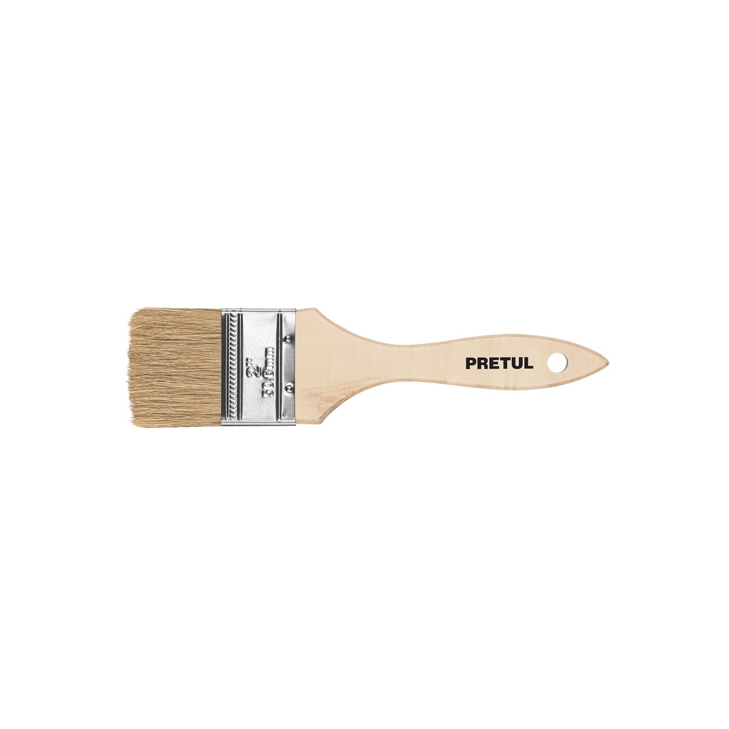 BROCHA ECONOMICA, MANGO DE MADERA, 2', PRETUL