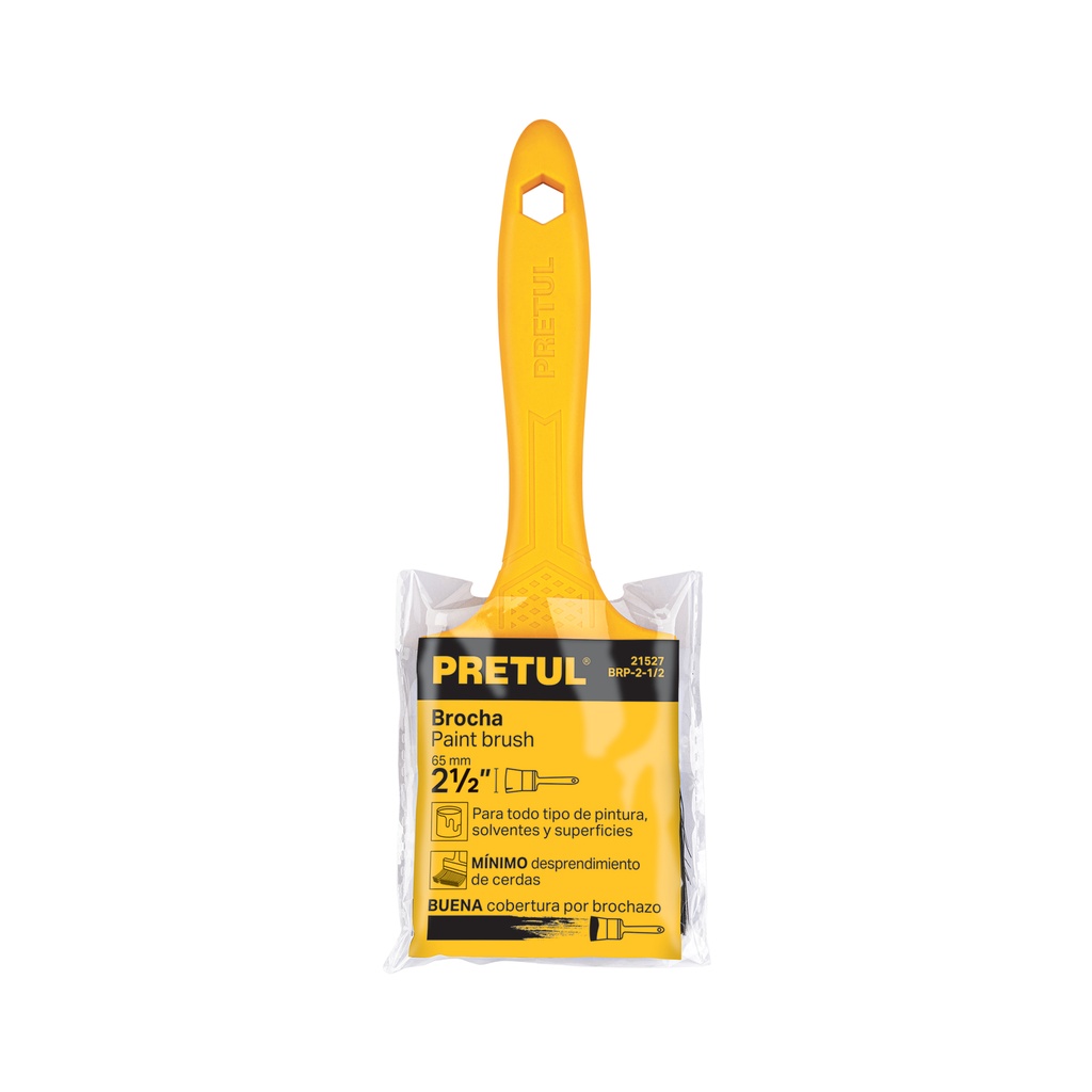 BROCHA USO GENERAL DE 2' CON MANGO DE PLASTICO, PRETUL