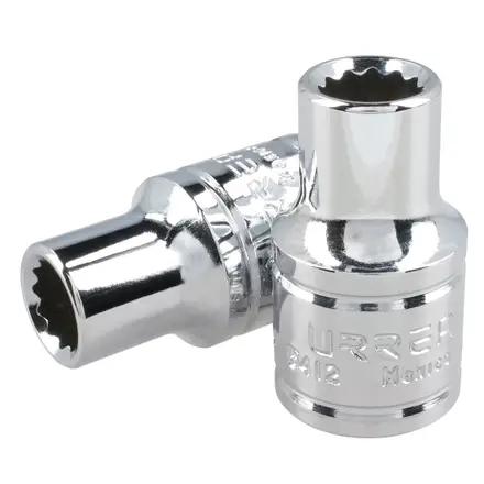 DADO CUADRO DE 1/2", 12 PUNTAS, EN PULGADAS, 3/8"