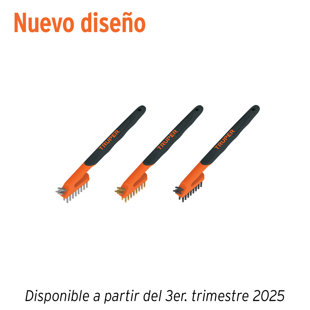 JUEGO DE 3 MINI CEPILLOS DE ALAMBRE 28 PINCELES, TRUPER