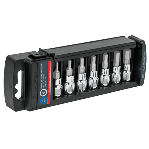 JUEGO DE 7 DADOS PUNTA HEXAGONAL STD, CUADRO 3/8', TRUPER