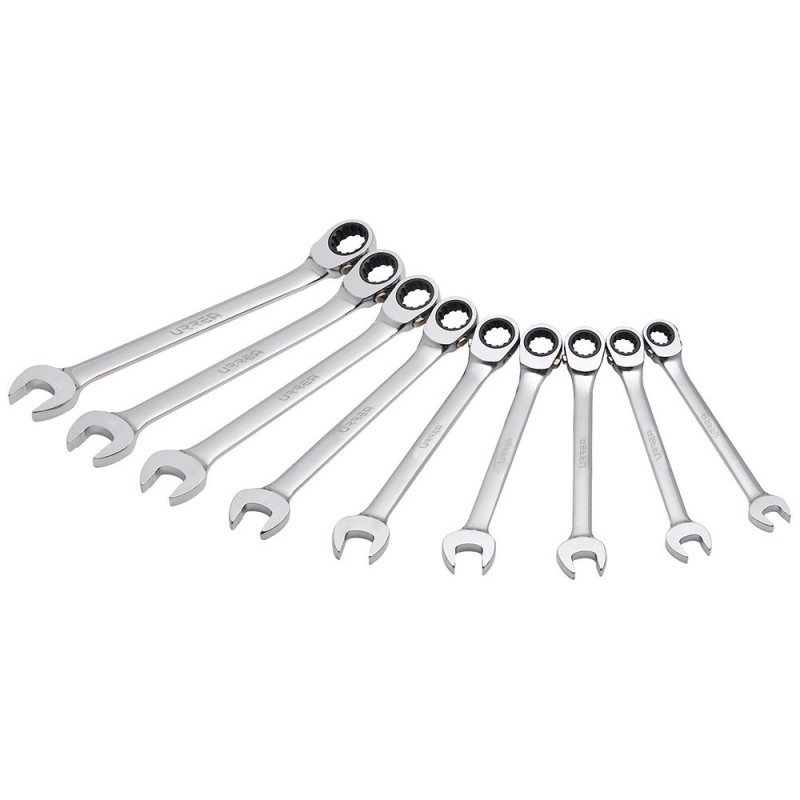 JUEGO DE 9 LLAVES DE MATRACA SPLINE EN PULGADAS