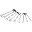 JUEGO DE 9 LLAVES DE MATRACA SPLINE EN PULGADAS