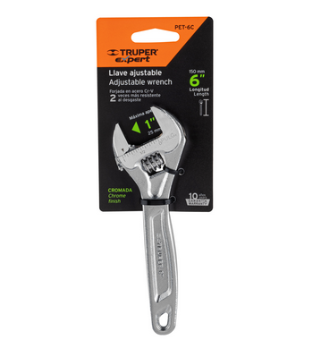 LLAVE AJUSTABLE (PERICO) 6' PROFESIONAL CROMADA, EXPERT