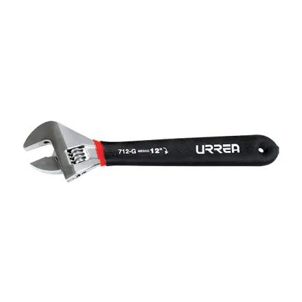 LLAVE AJUSTABLE CROMADA CON MANGO RUBBER GRIP 12"