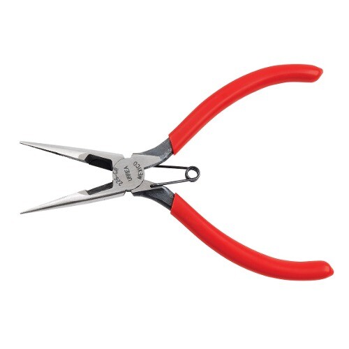 PINZA PARA ELECTRICISTA CON MANGO RUBBER GRIP DE 6-5/8" PUNTA LARGA CORTE LATERAL CON RESO