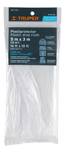 PLASTIPROTECTOR 5 X 3 M, USO LIGERO, TRUPER