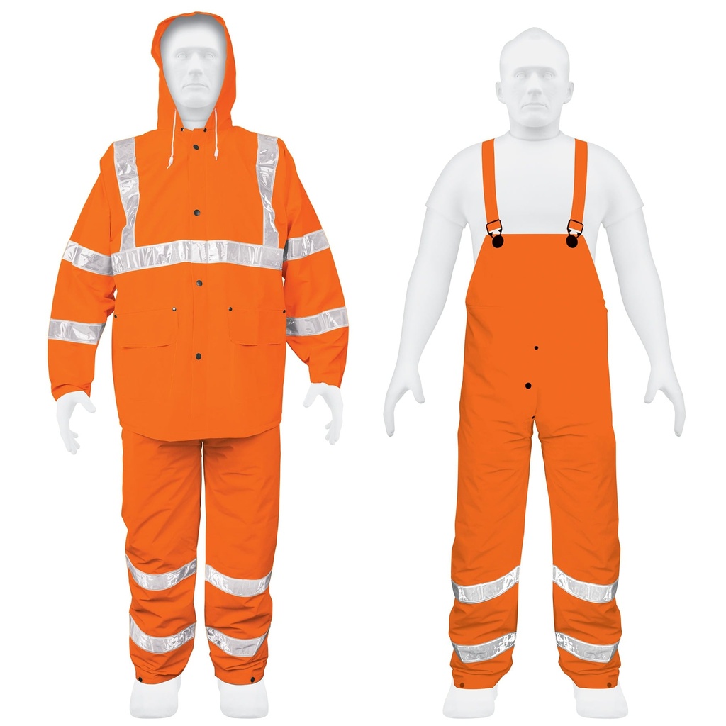 CONJUNTO IMPERMEABLE C/REFLEJANTE, NARANJA, TALLA G, PVC