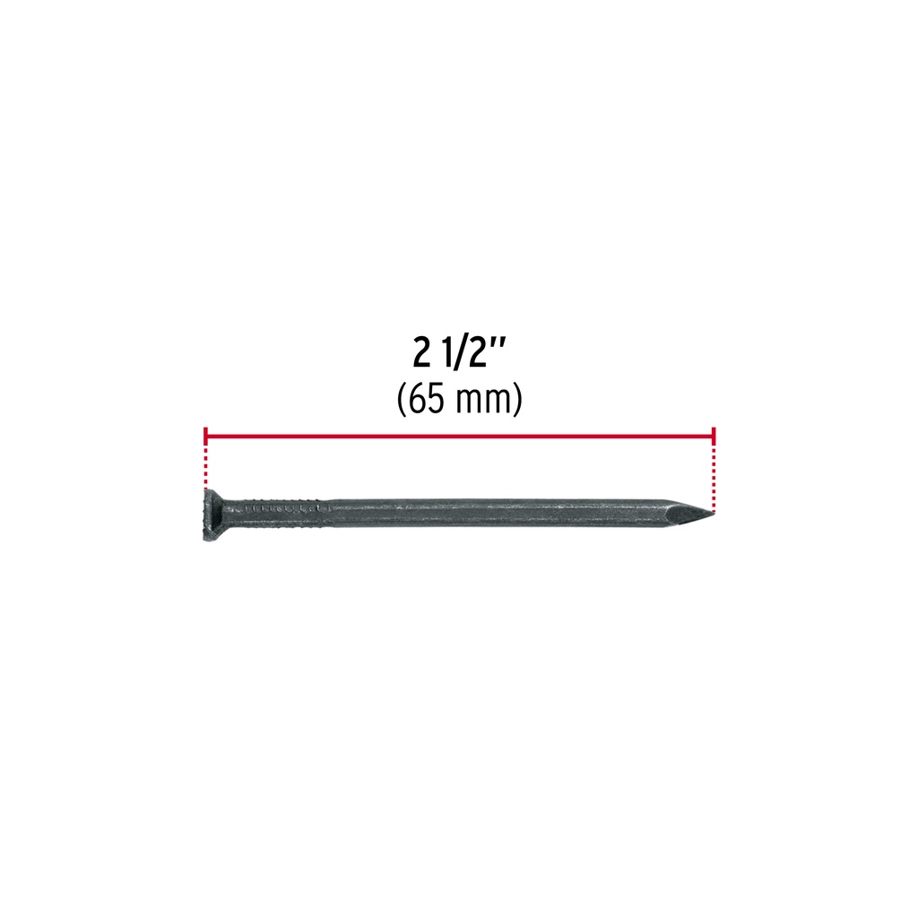 BOLSA CON 1 KG DE CLAVOS PARA CONCRETO NEGROS 2-1/2', FIERO