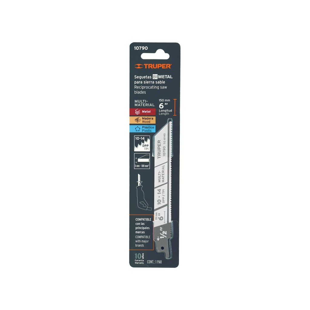BLISTER CON 2 SEGUETAS SIERRA SABLE 6' 10-14 DPP USO GENERAL